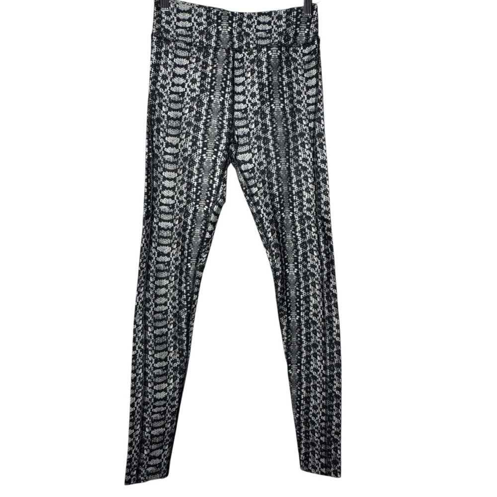 Under Armour Black and White Snake Print Compression Leggings - Size Small